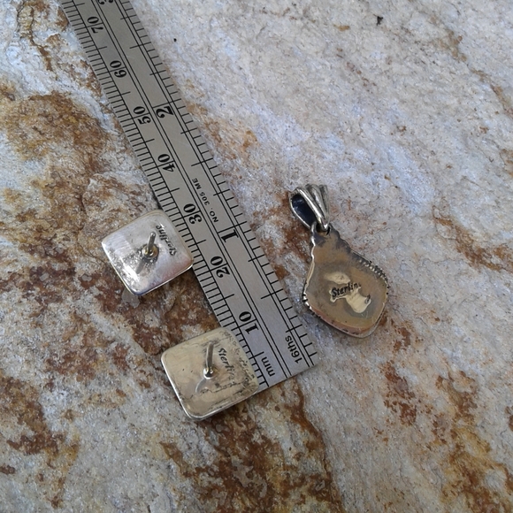 Sterling Silver Inlaid pendant SET - Picture 4 of 7